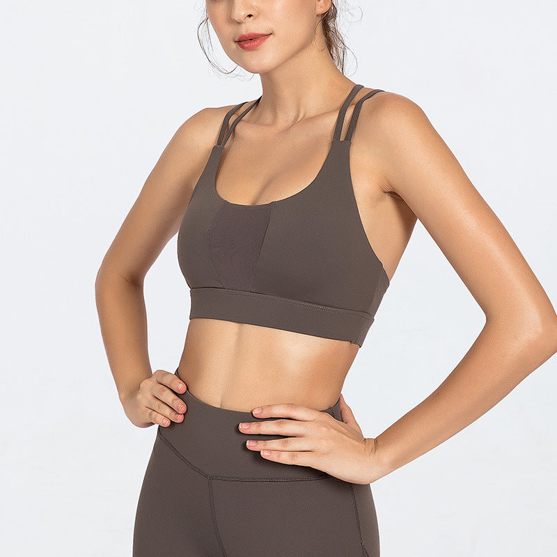 Shockproof gathered sports bra