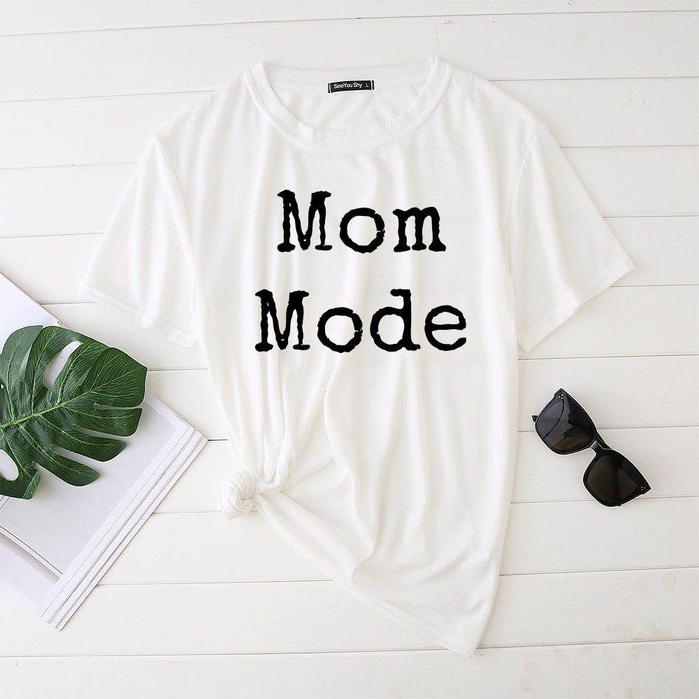 Mom Mode Top Women Kawaii Harajuku T-shirts Harajuku Aesthetic Clothes Women Short Sleeve Top Vintage Japanese Style Streetwear