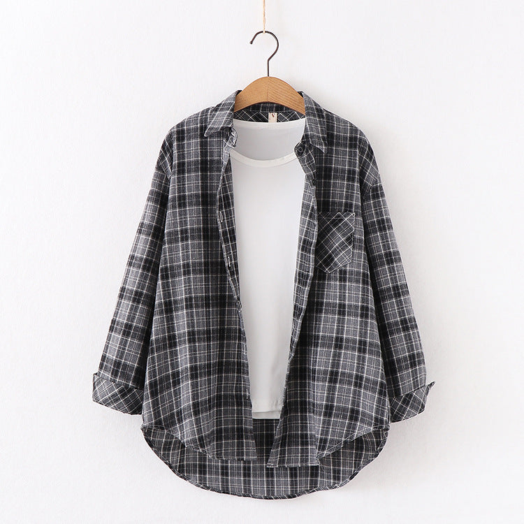 New Brand Plaid Shirt Women Loose Plus Size Blouse Female Long Sleeve Blouses Cotton Flannel Casual Shirt Women Tops Blusas