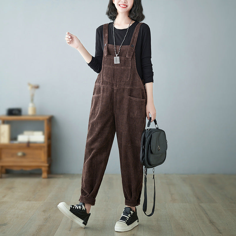 Corduroy Suspender Jumpsuit