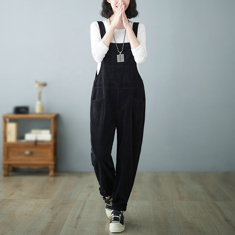 Corduroy Suspender Jumpsuit