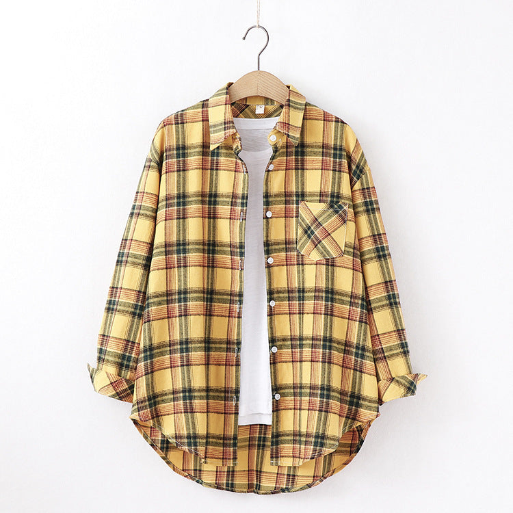 New Brand Plaid Shirt Women Loose Plus Size Blouse Female Long Sleeve Blouses Cotton Flannel Casual Shirt Women Tops Blusas