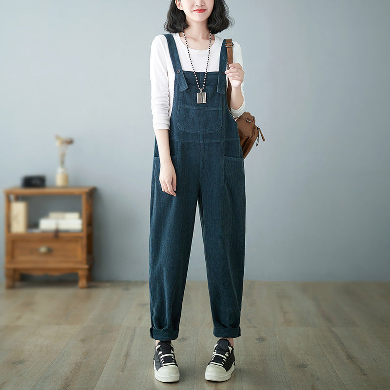 Corduroy Suspender Jumpsuit