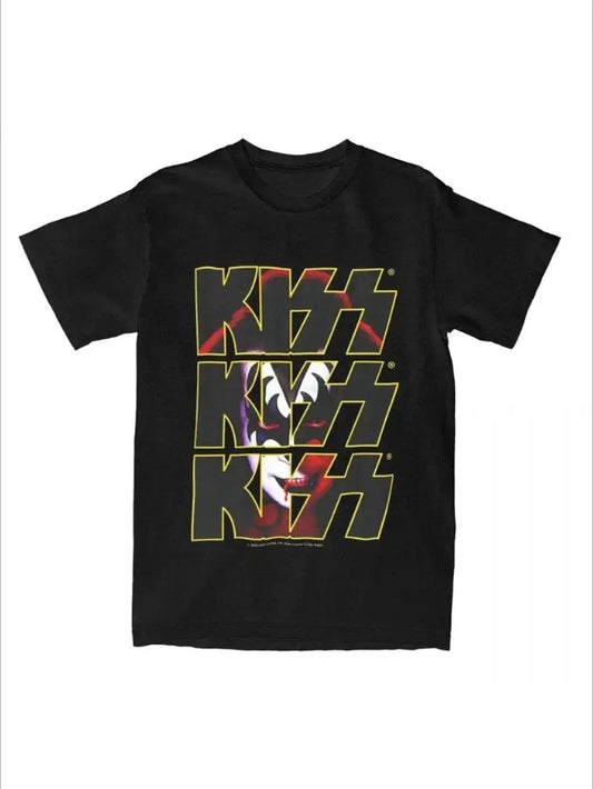 Creative KISS Band Triple Demon T-Shirts Men Women  Tees Shirt Plus Size Clothes