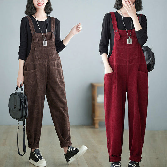 Corduroy Suspender Jumpsuit